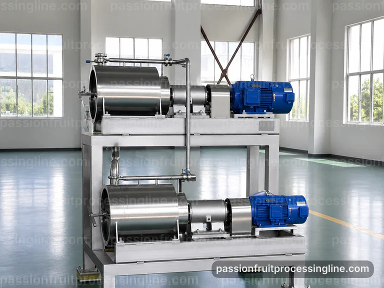 Industrial Passion Fruit Juice Line: Buying Considerations Interface industrial passion fruit juice line, buying considerations: pulp scooping with gentle seed separation section connection view