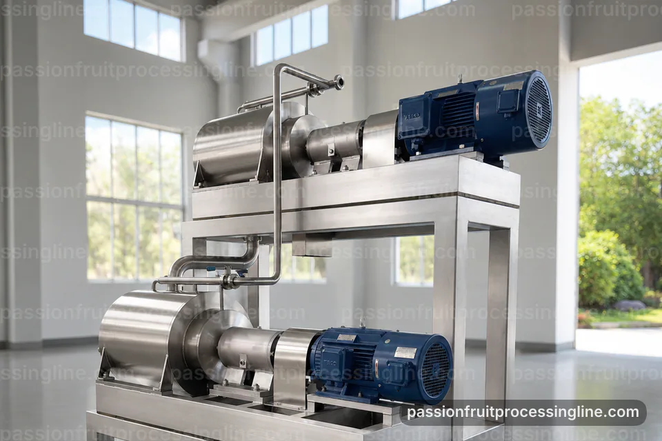 Industrial Passion Fruit Juice Line: Buying Considerations Operating Stage industrial passion fruit juice line, buying considerations: passion fruit seed separator operating stage