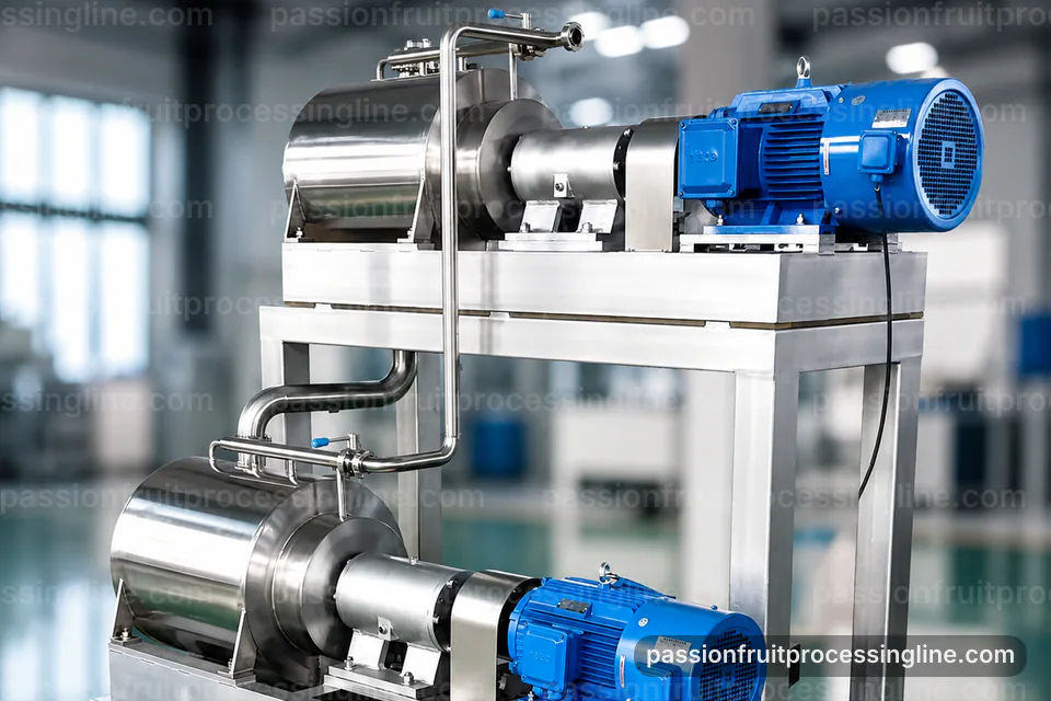 Industrial Passion Fruit Juice Line: Common Buyer Questions Operating Stage industrial passion fruit juice line, common buyer questions: pulp scooping with gentle seed separation section operating stage