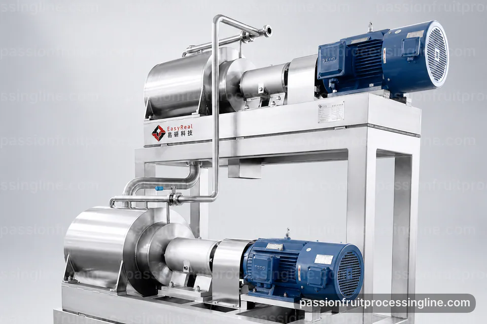 industrial passion fruit juice line, applied process engineering: passion fruit seed separator operating stage