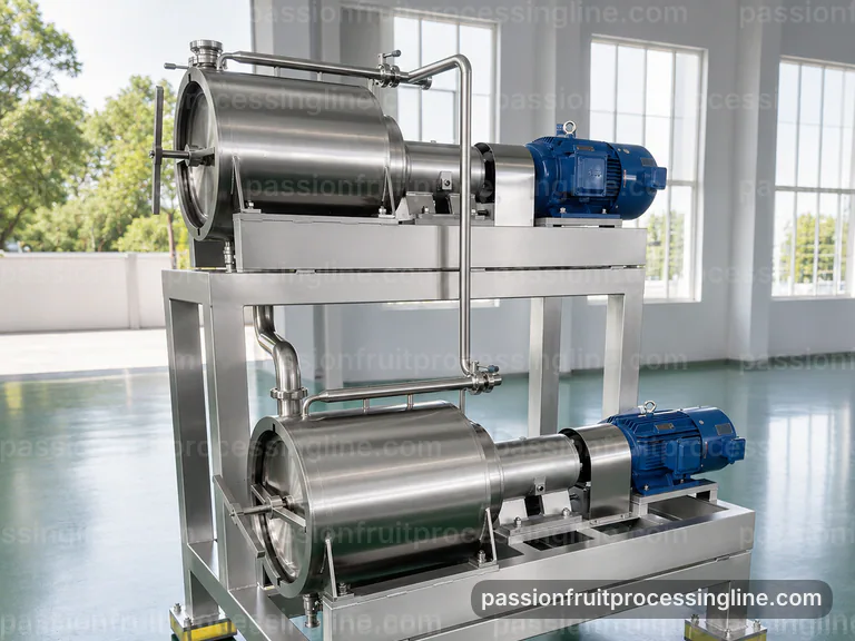 industrial passion fruit juice line, proposal requirements: passion fruit seed separator connection view