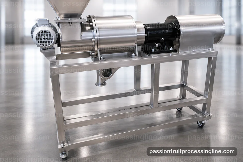 industrial passion fruit juice line, selection criteria: pulp scooping with gentle seed separation section operating stage