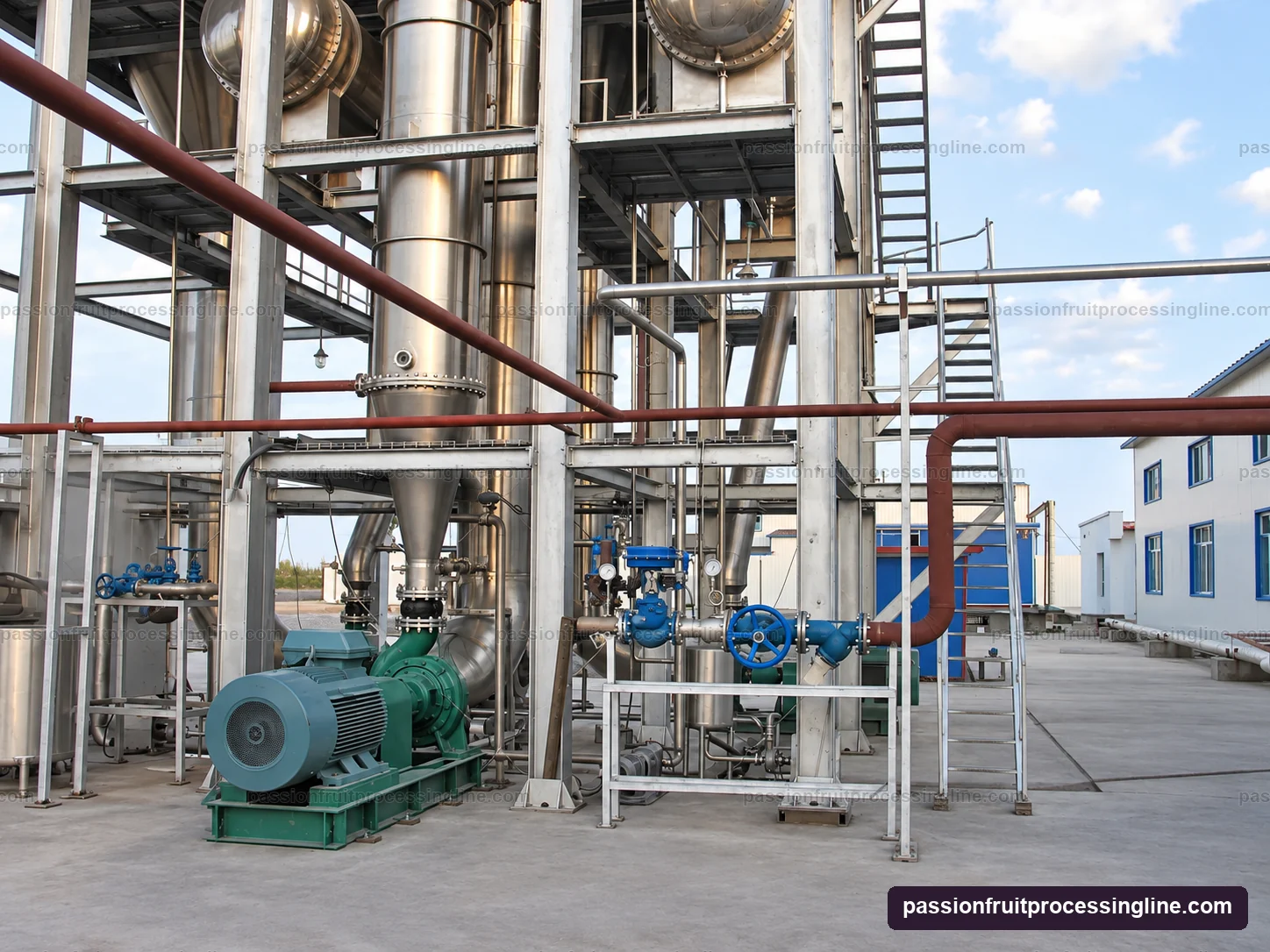 Evaporator circulation pump and connecting stainless pipework