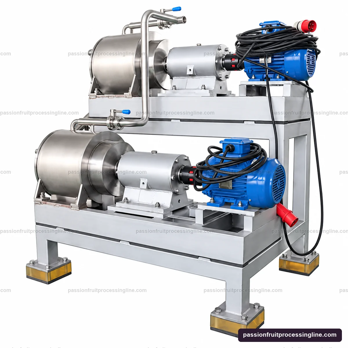 Two-stage refining machine chambers, drives and interconnecting pipework