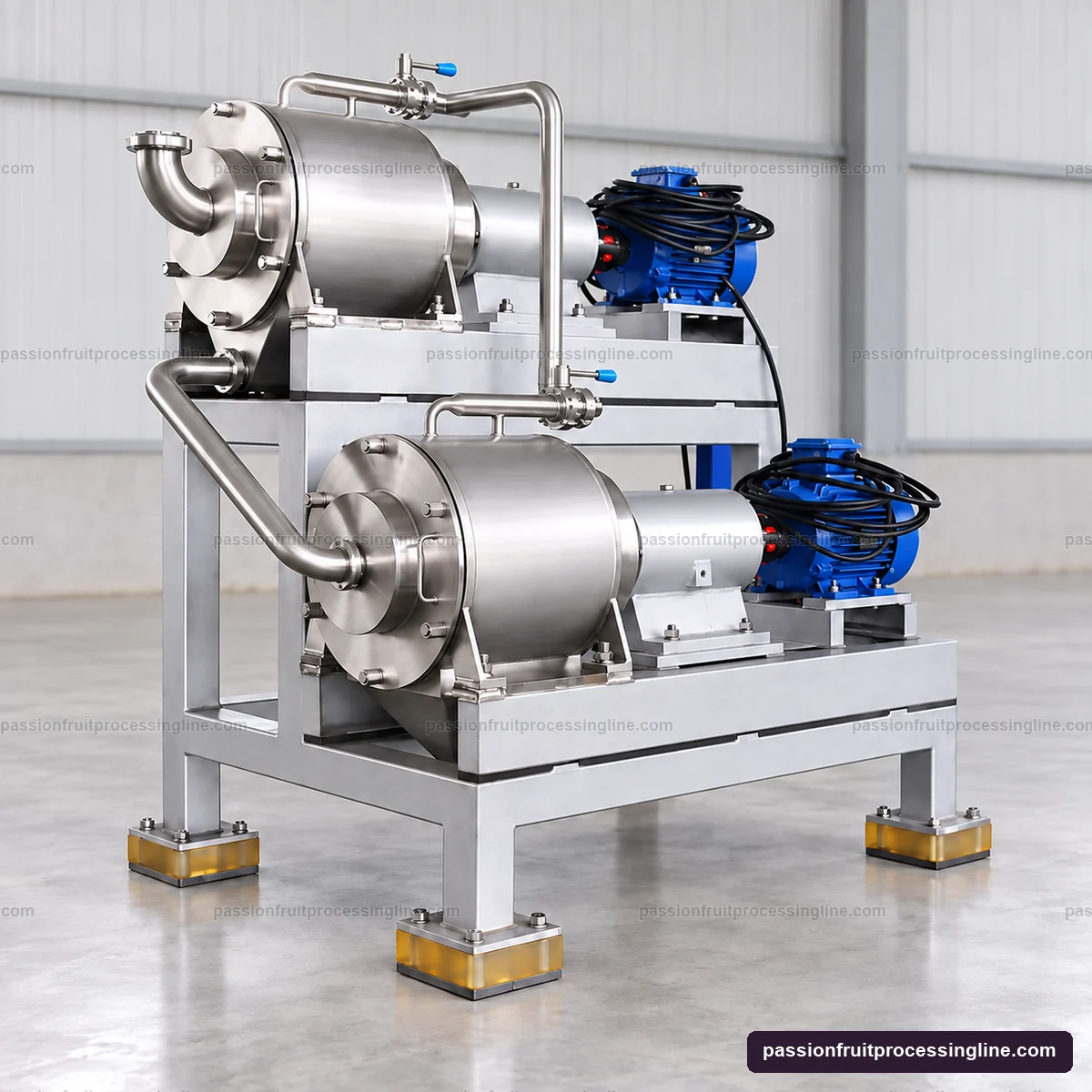 Side view of the two-stage pulping and refining assembly